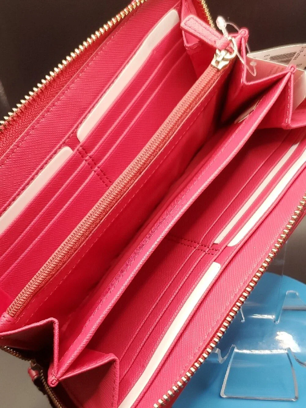 Coach Pink Signature Heart Zip Wallet